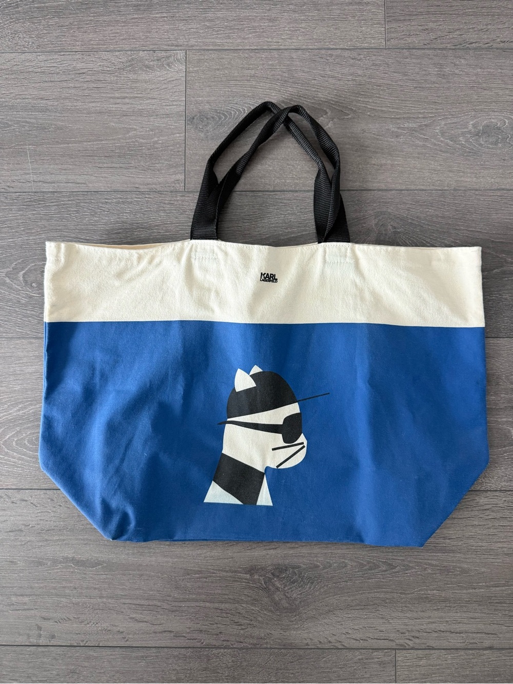 Karl Lagerfeld Canvas Tote with Stylized Cat Choupette bag shopper xl big